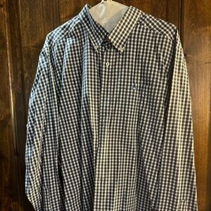 Southern Tide Button Down, XL, Blue and White